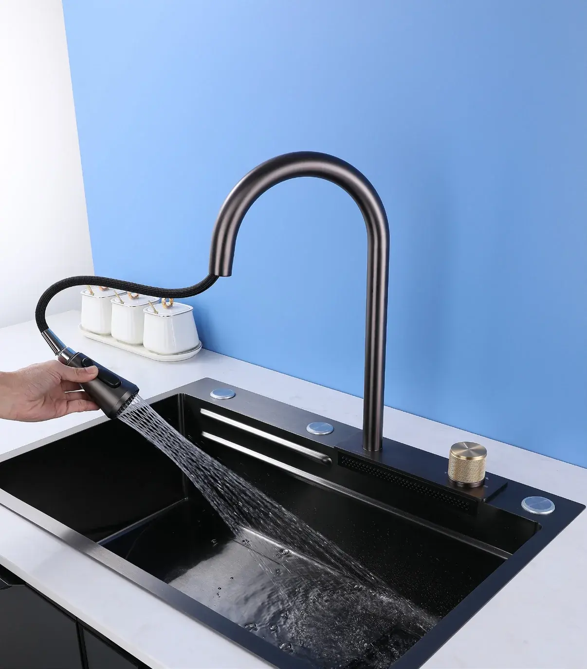 HABO kitchen mixer in a contemporary kitchen